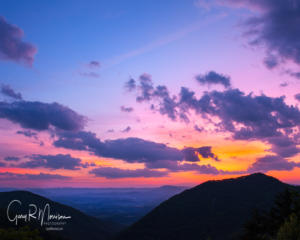 Sunset in the Virigina mountains
